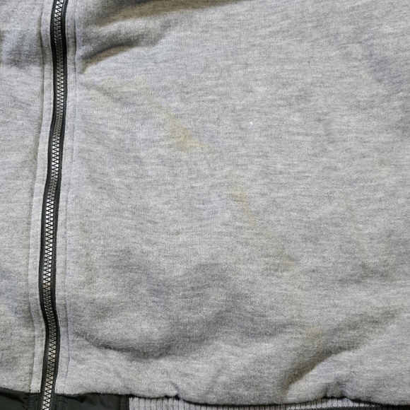 Vtg 90s Y2k Adidas Reversible Sweatshirt Lined Green Grey Heavyweight Jacket 2XL - Picture 13 of 16